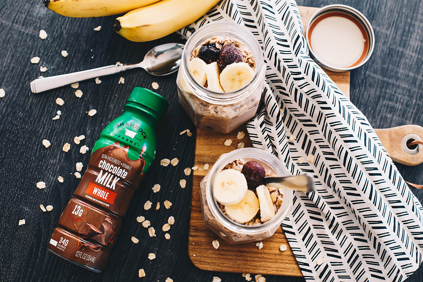 Chocolate Cherry and Banana Overnight Oats - Shamrock Farms