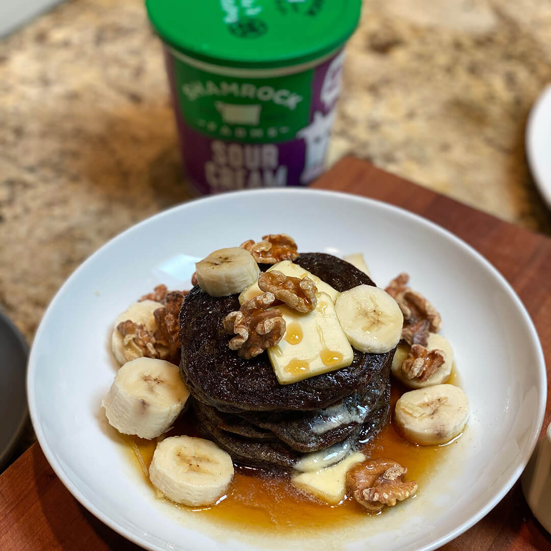 BUCKWHEAT BANANA AND SOUR CREAM PANCAKES - Shamrock Farms