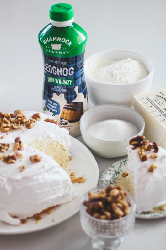 Soaked Irish Whiskey Eggnog Cake Shamrock Farms